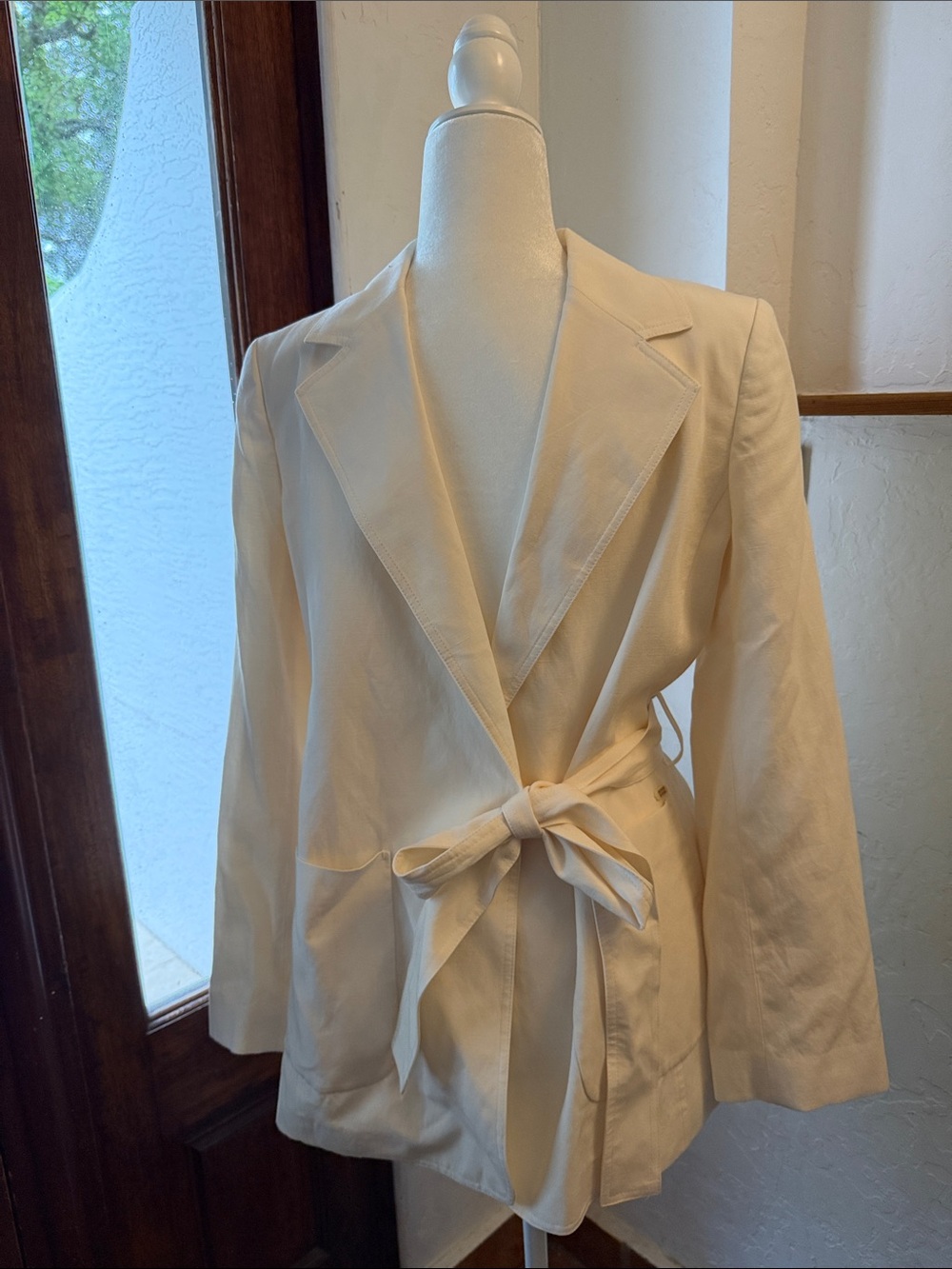 Scotch & Soda Cream Tie-Waist Blazer
